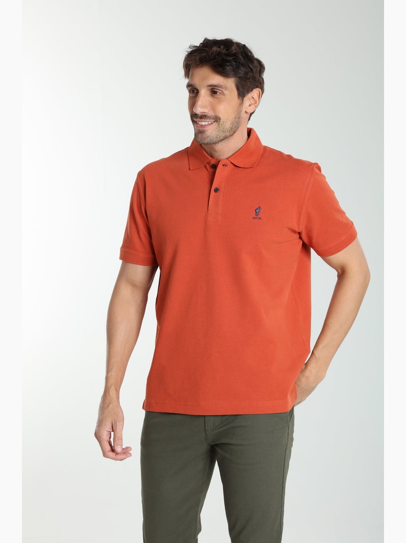 Gentleman Farmer - Polo manches courtes en coton PAUL Rouge brique - Kiabi