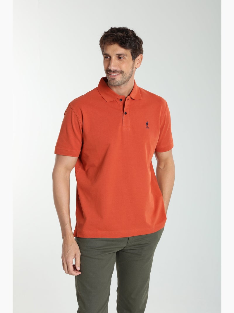 Gentleman Farmer - Polo manches courtes en coton PAUL Rouge brique - Kiabi