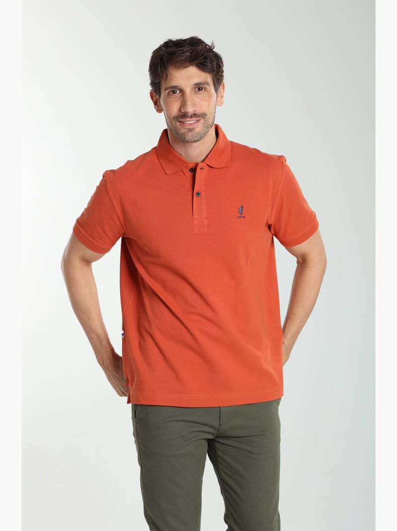 Gentleman Farmer - Polo manches courtes en coton PAUL Rouge brique - Kiabi