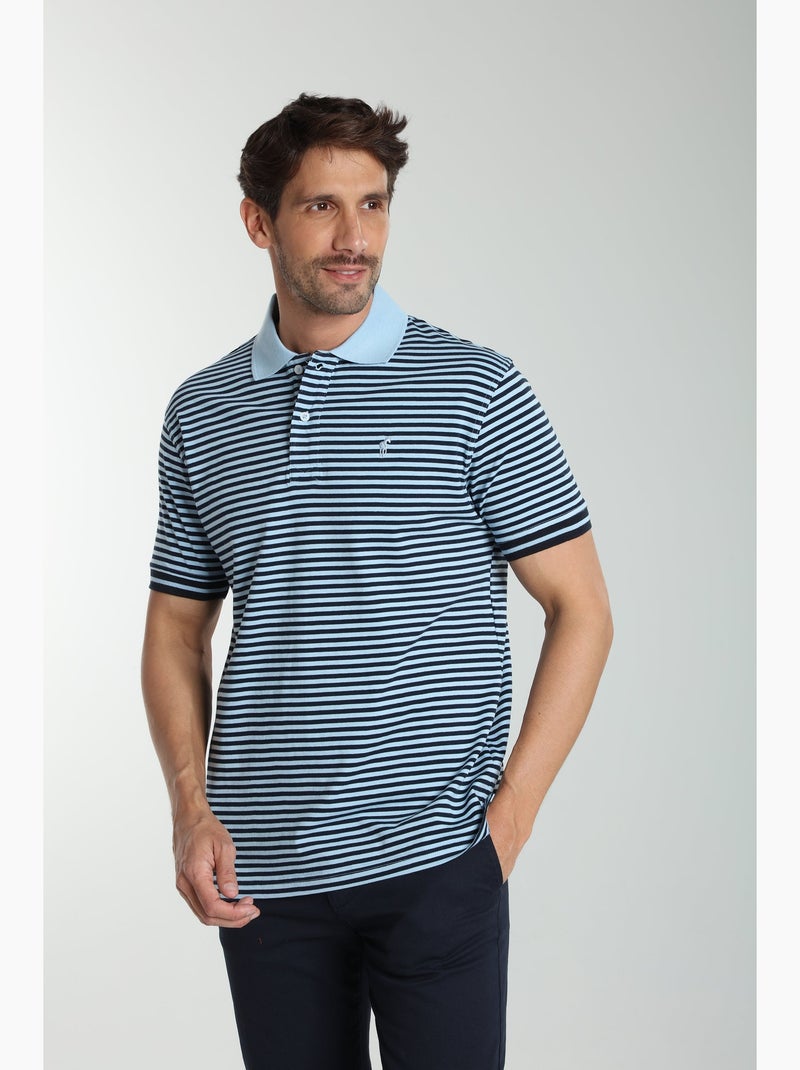 Gentleman Farmer - Polo manches courtes en coton PAWL Bleu ciel - Kiabi