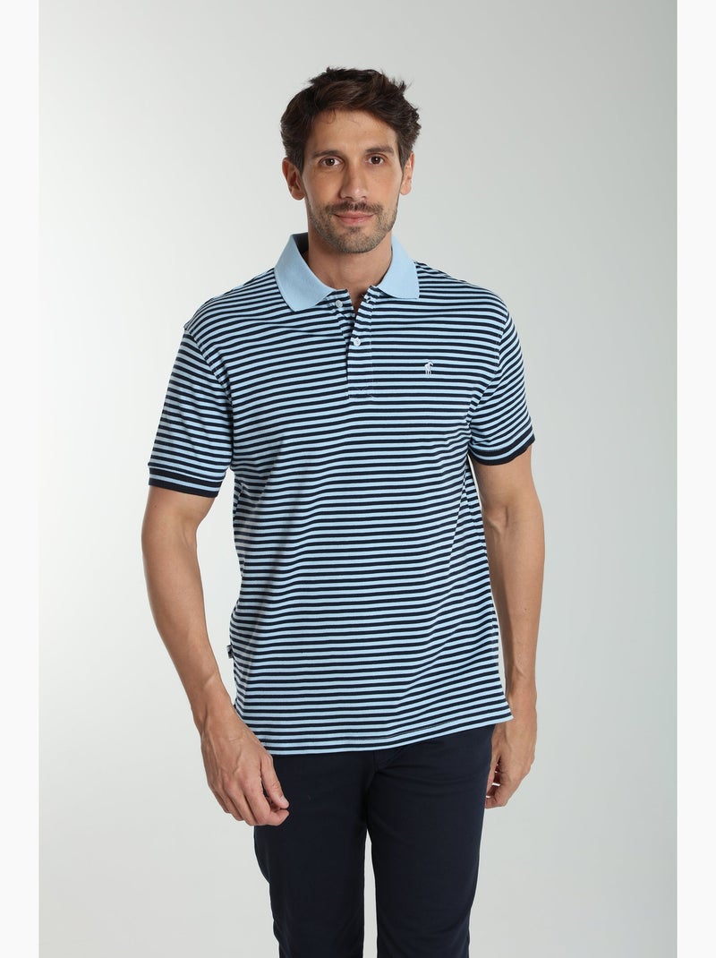 Gentleman Farmer - Polo manches courtes en coton PAWL Bleu ciel - Kiabi
