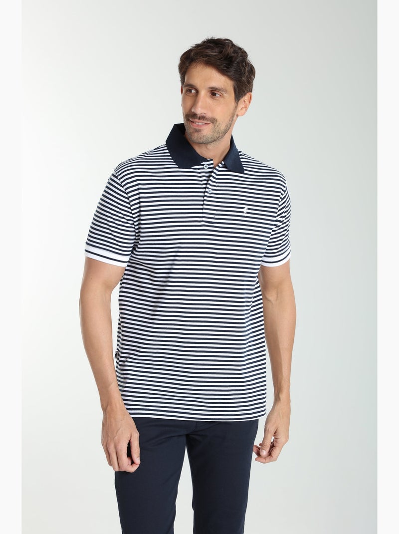 Gentleman Farmer - Polo manches courtes en coton PAWL Bleu marine - Kiabi
