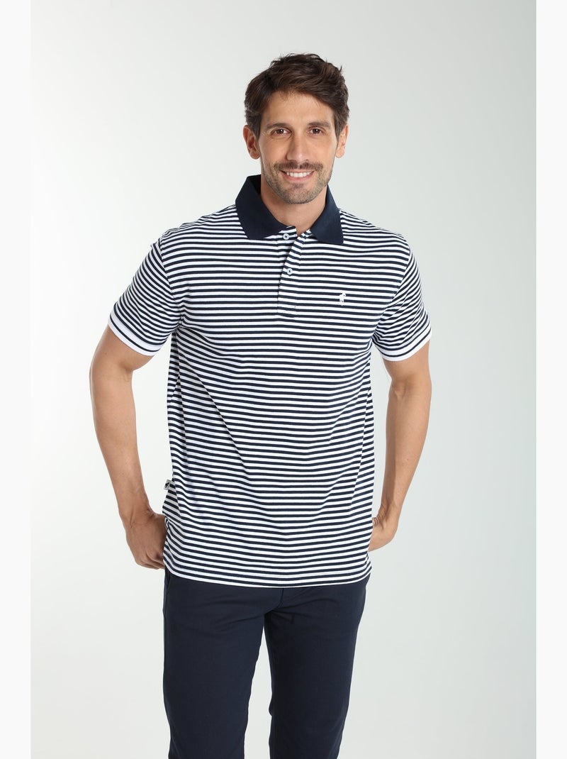 Gentleman Farmer - Polo manches courtes en coton PAWL Bleu marine - Kiabi