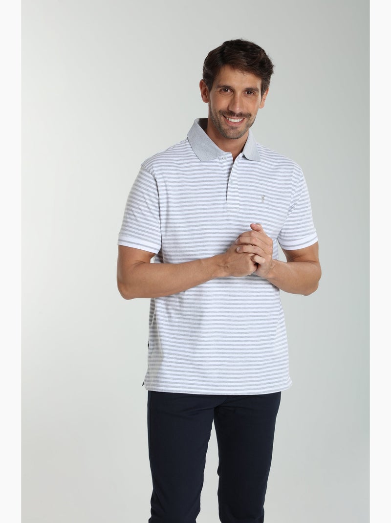 Gentleman Farmer - Polo manches courtes en coton PAWL Gris - Kiabi