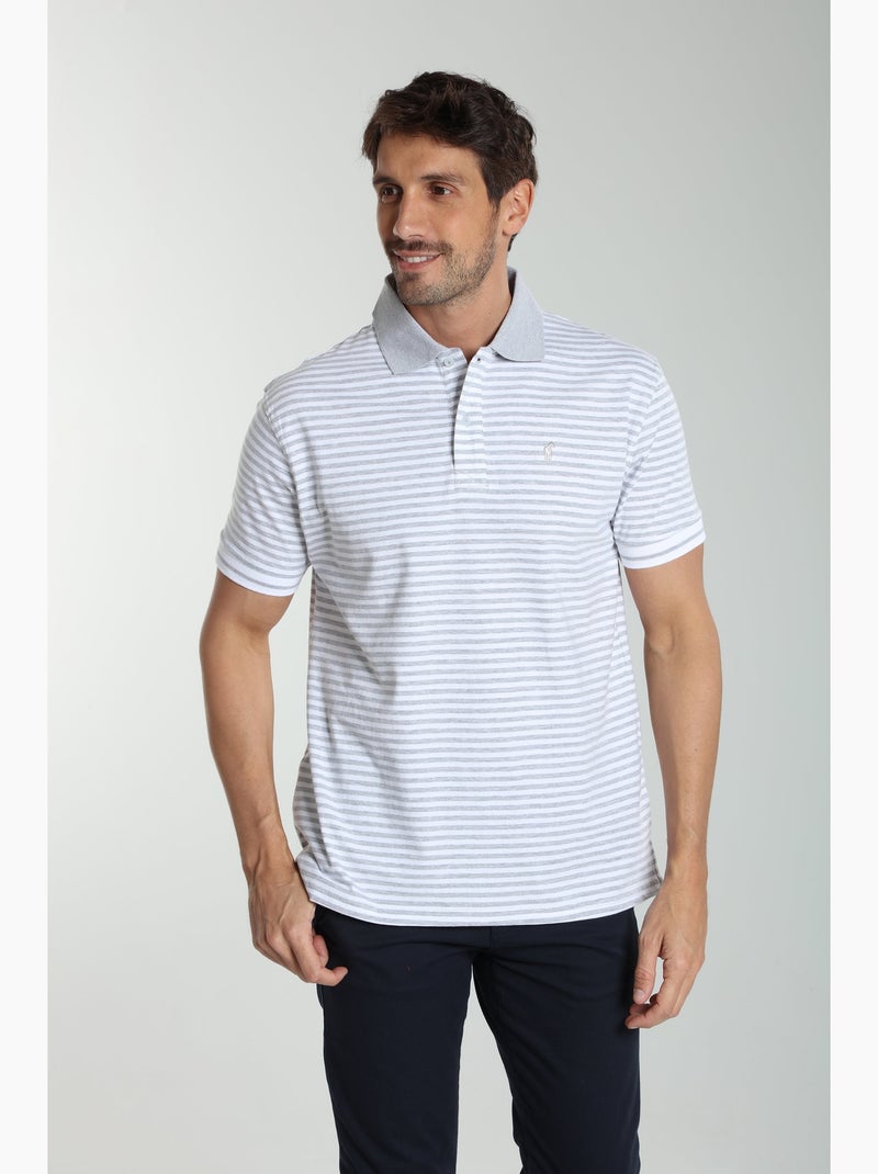 Gentleman Farmer - Polo manches courtes en coton PAWL Gris - Kiabi