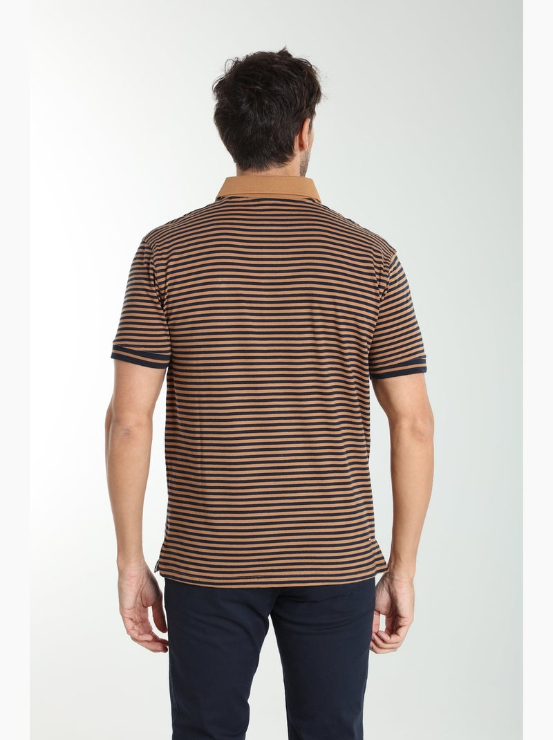 Gentleman Farmer - Polo manches courtes en coton PAWL Marron - Kiabi