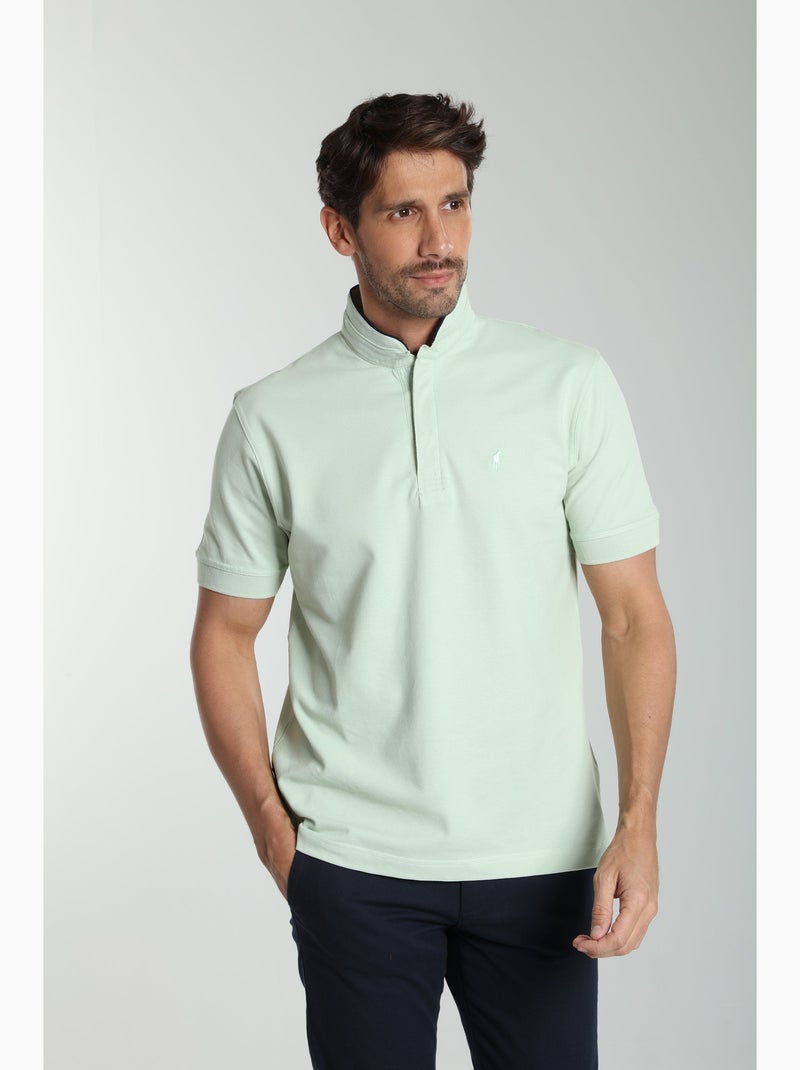 Gentleman Farmer - Polo manches courtes en coton PENH Bleu céladon - Kiabi