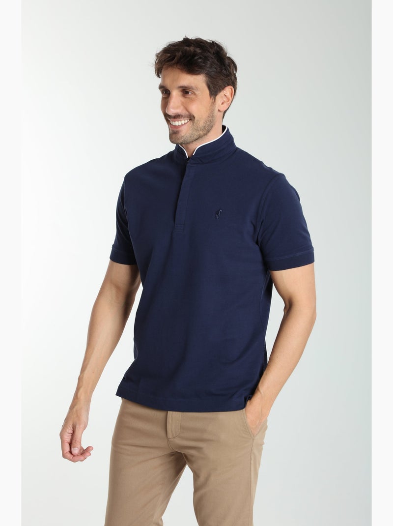 Gentleman Farmer - Polo manches courtes en coton PENH Bleu marine - Kiabi