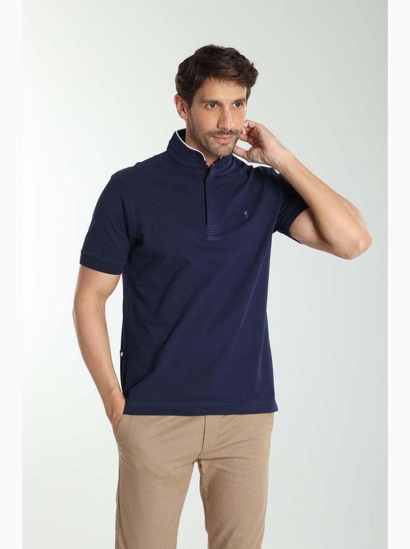 Gentleman Farmer - Polo manches courtes en coton PENH Bleu marine - Kiabi