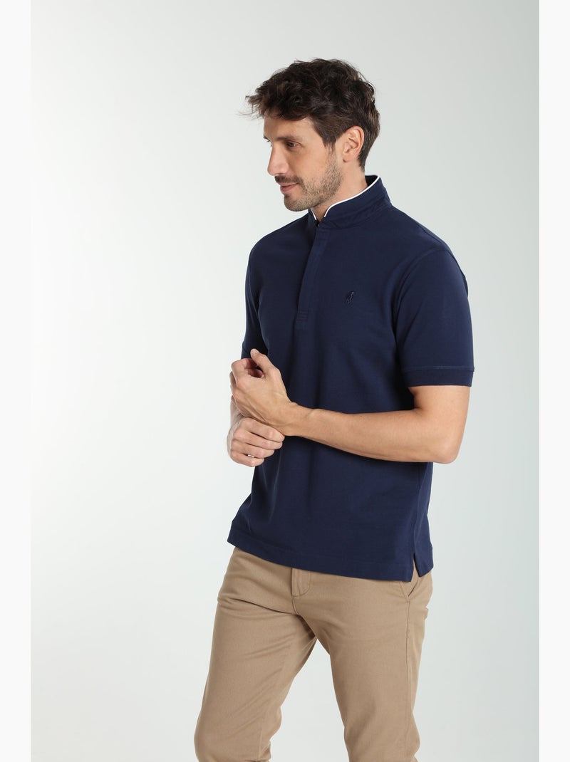 Gentleman Farmer - Polo manches courtes en coton PENH Bleu marine - Kiabi