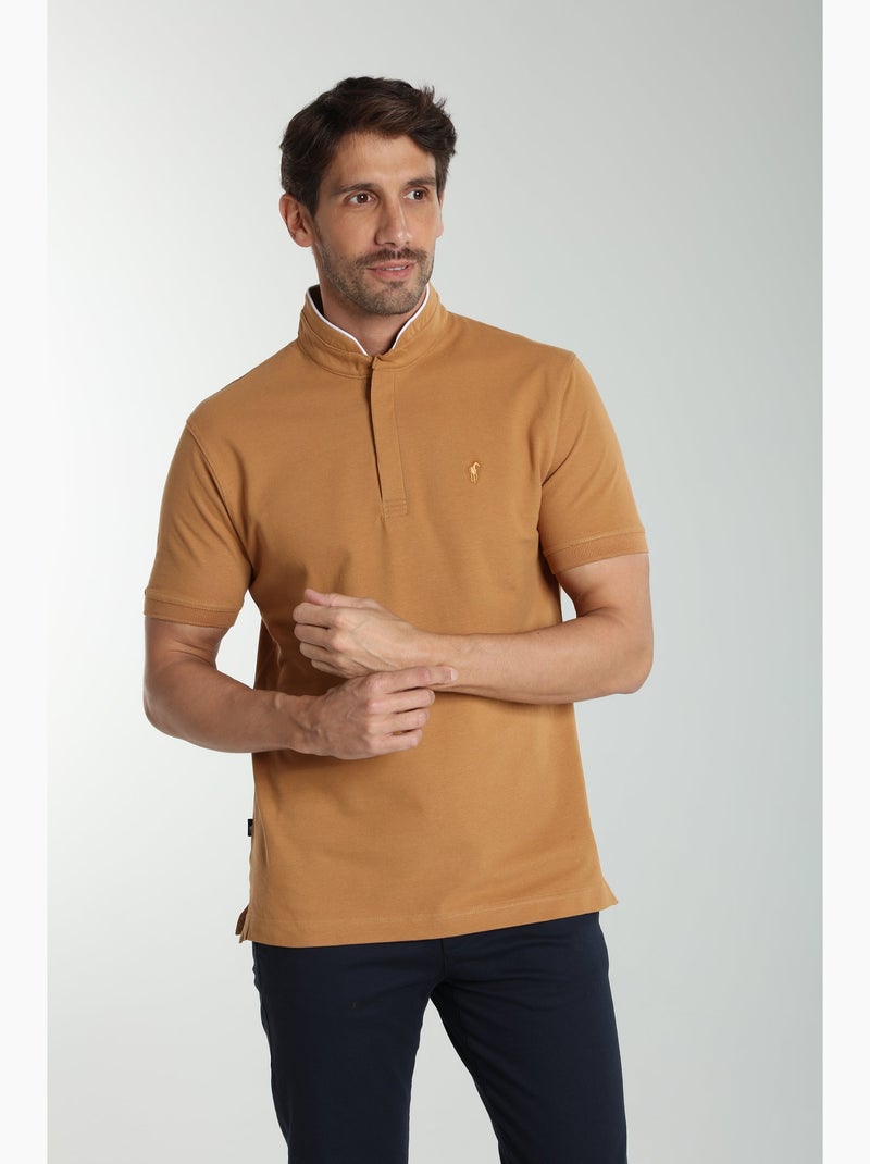 Gentleman Farmer - Polo manches courtes en coton PENH Marron - Kiabi