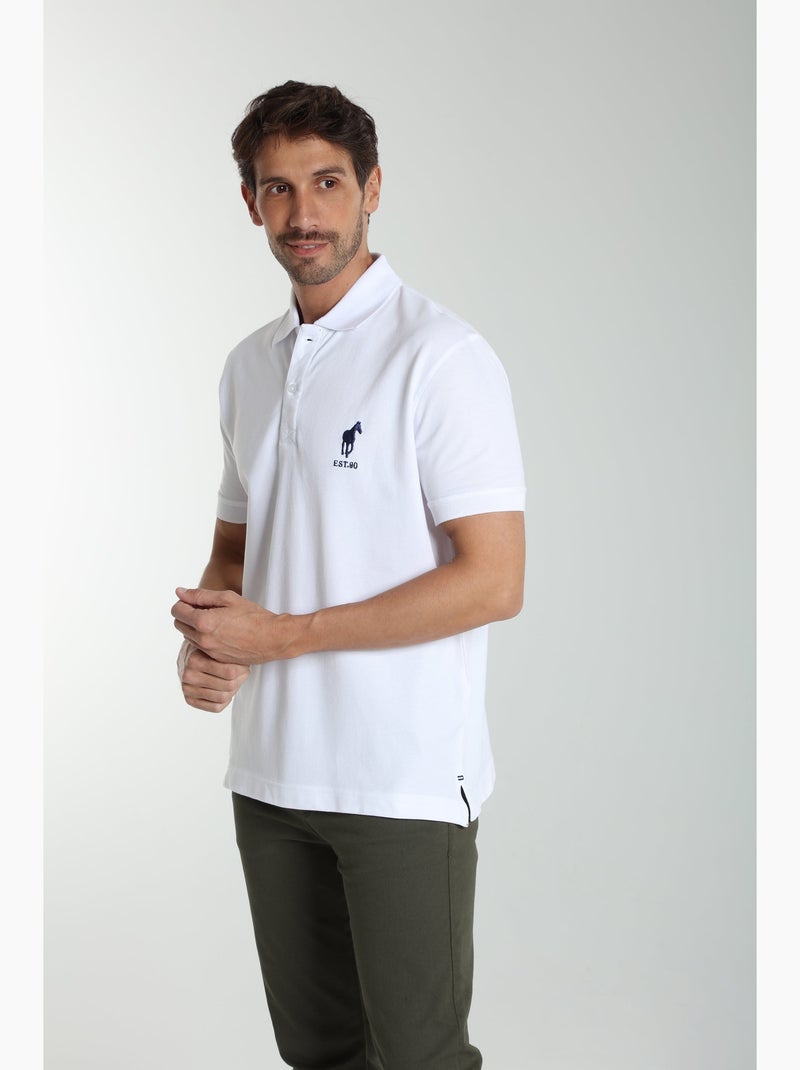 Gentleman Farmer - Polo manches courtes en coton PING Blanc - Kiabi