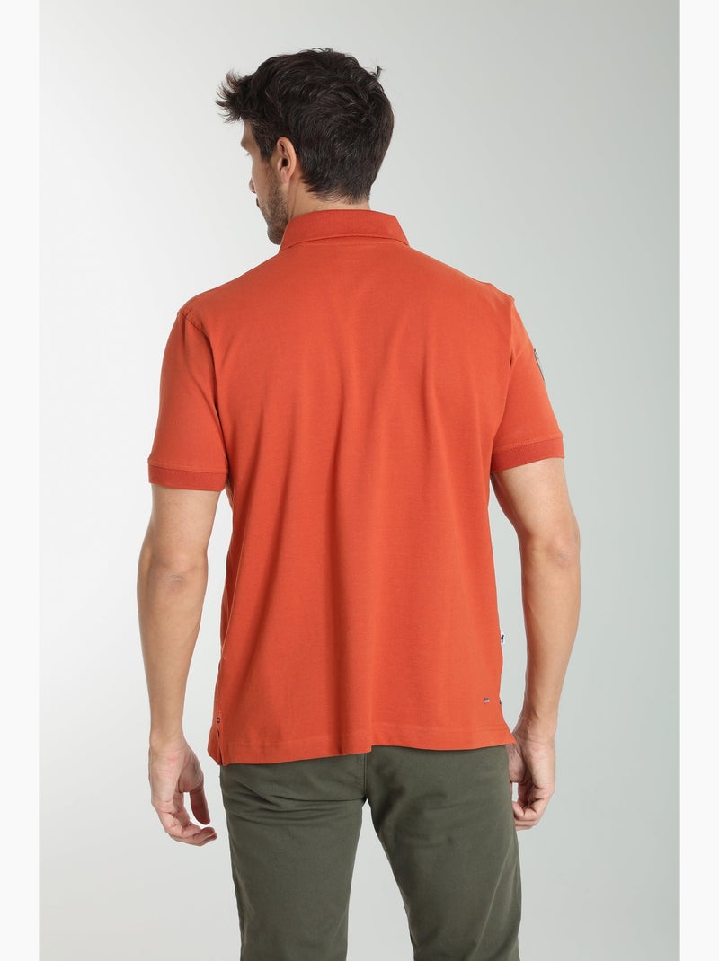 Gentleman Farmer - Polo manches courtes en coton PING Rouge brique - Kiabi