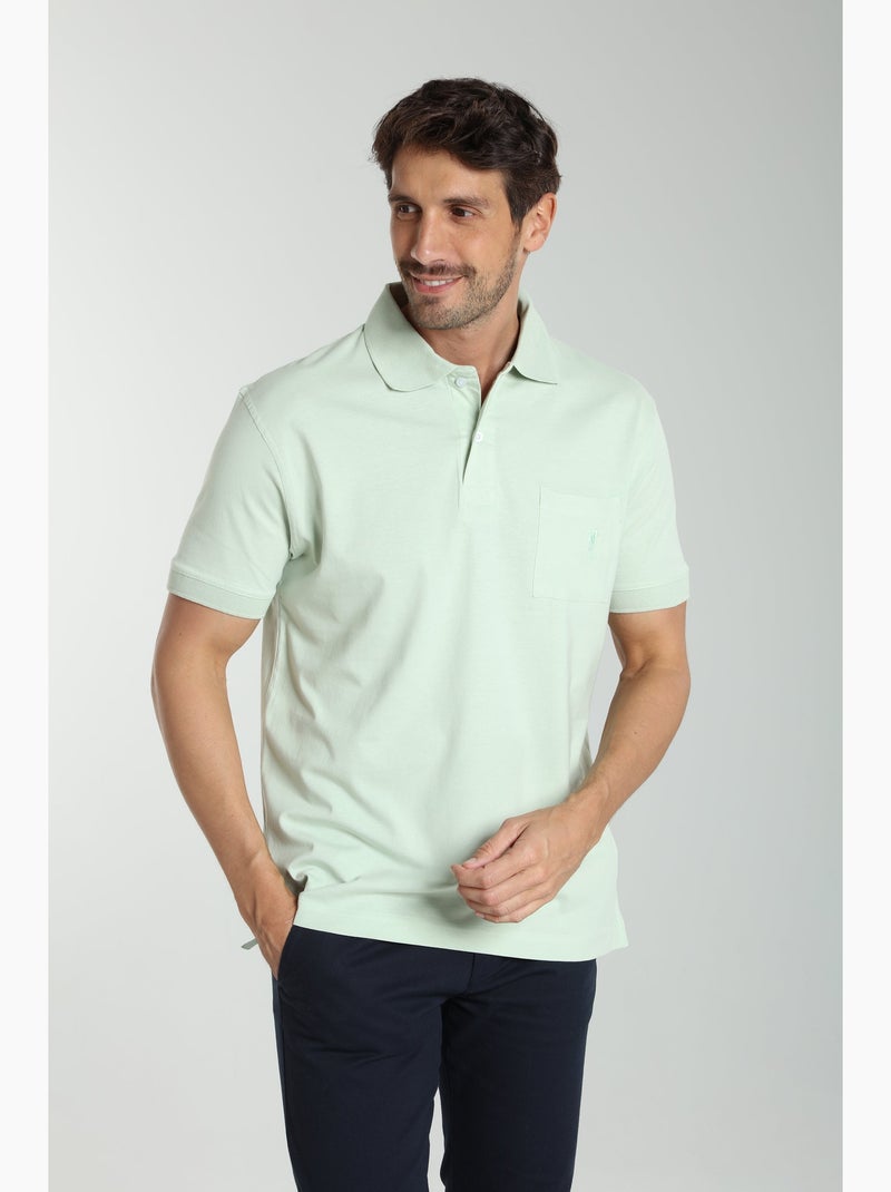 Gentleman Farmer - Polo manches courtes en coton PJEY Bleu céladon - Kiabi