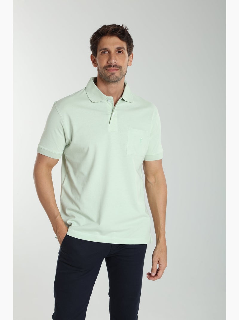 Gentleman Farmer - Polo manches courtes en coton PJEY Bleu céladon - Kiabi