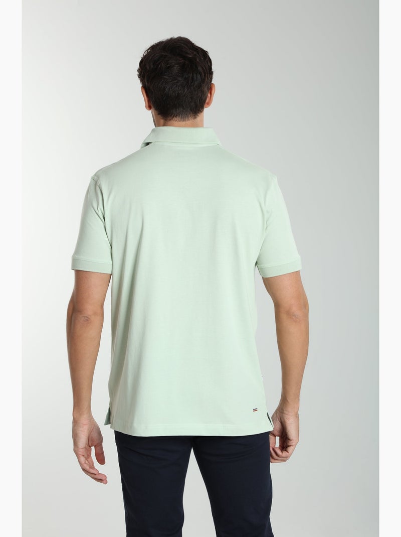Gentleman Farmer - Polo manches courtes en coton PJEY Bleu céladon - Kiabi