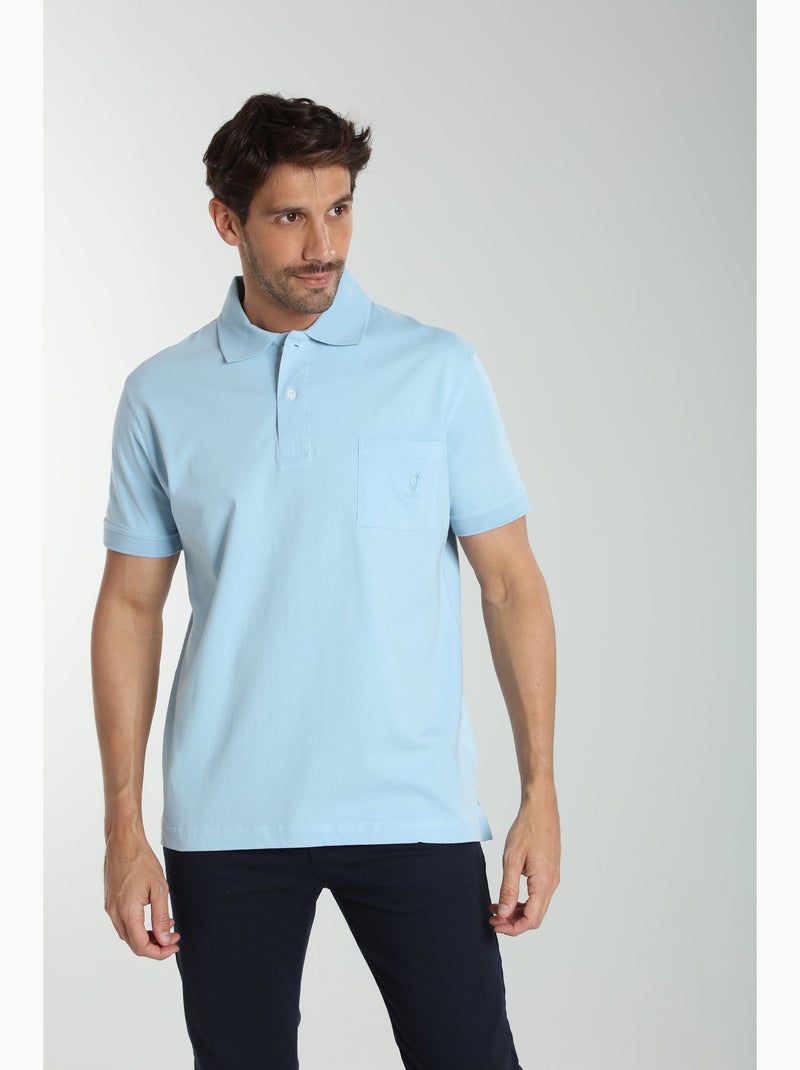 Gentleman Farmer - Polo manches courtes en coton PJEY Bleu ciel - Kiabi