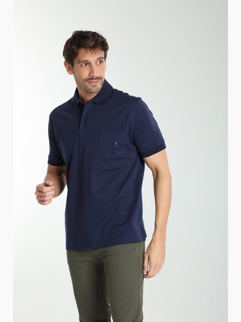 Gentleman Farmer - Polo manches courtes en coton PJEY Bleu marine - Kiabi