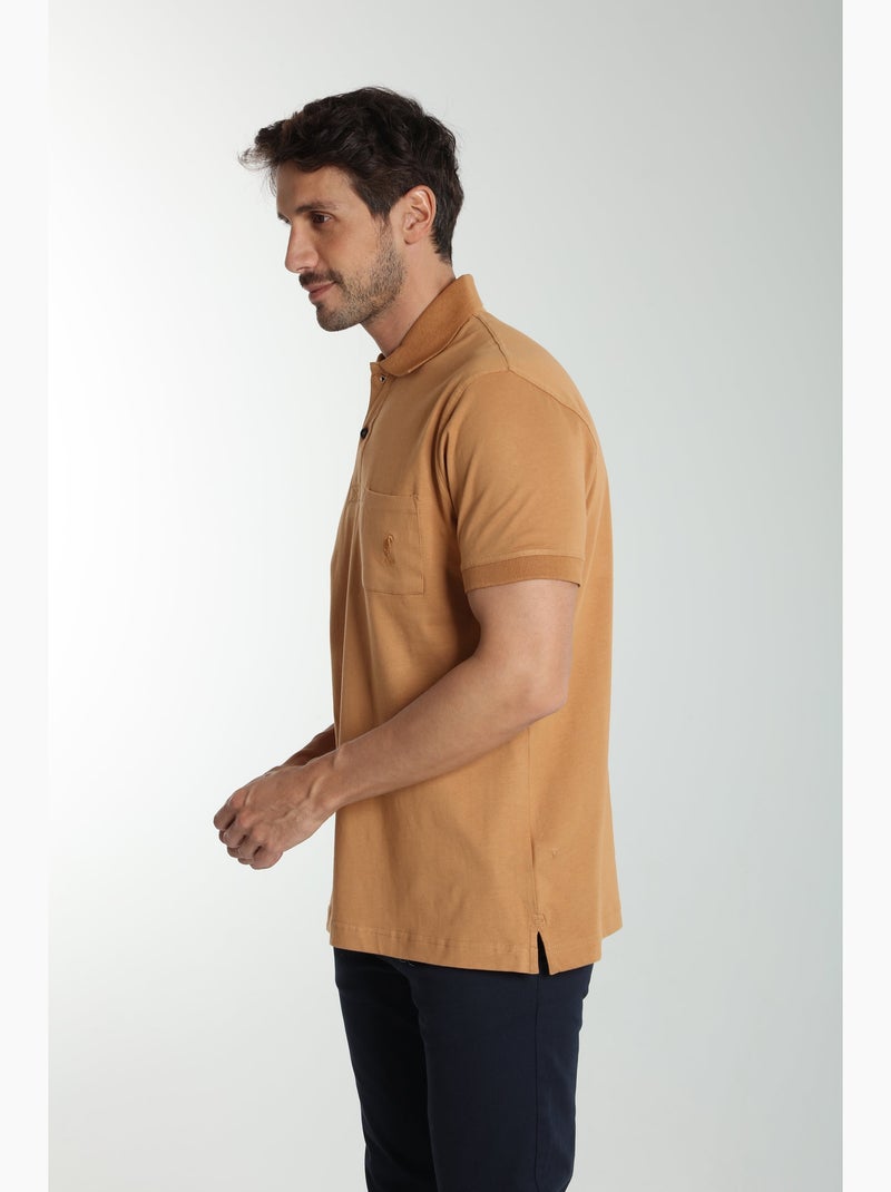 Gentleman Farmer - Polo manches courtes en coton PJEY Marron - Kiabi