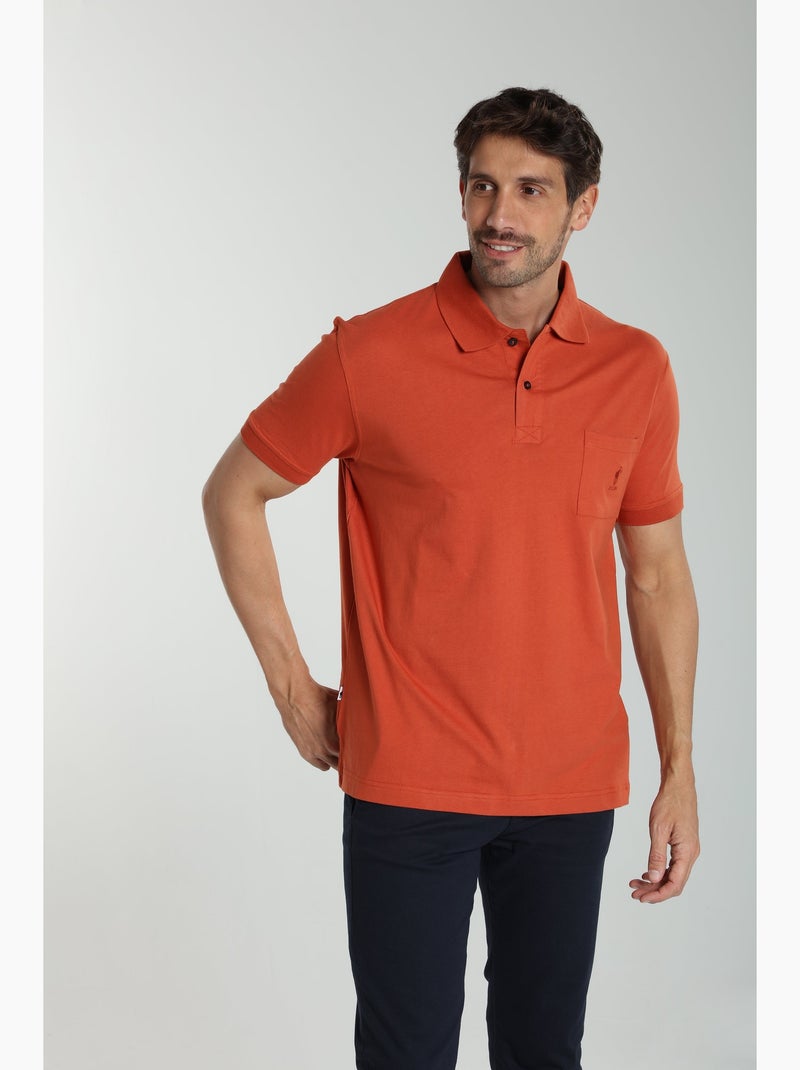 Gentleman Farmer - Polo manches courtes en coton PJEY Rouge brique - Kiabi