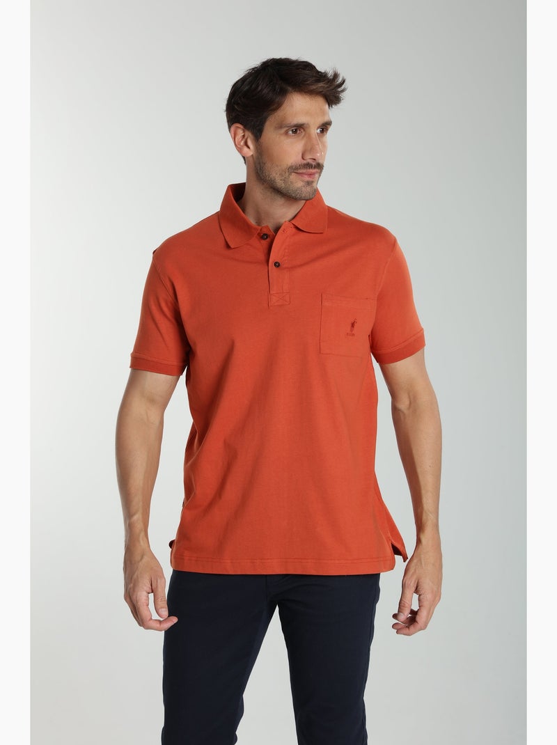 Gentleman Farmer - Polo manches courtes en coton PJEY Rouge brique - Kiabi