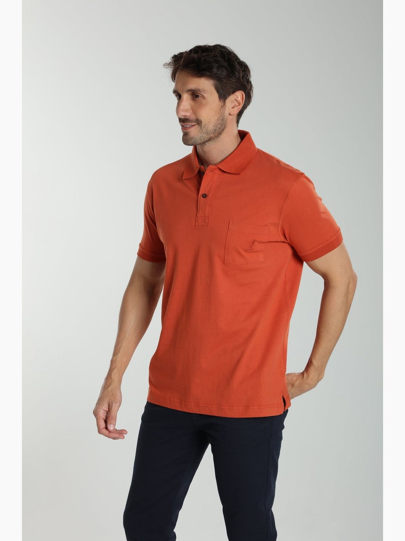 Gentleman Farmer - Polo manches courtes en coton PJEY Rouge brique - Kiabi
