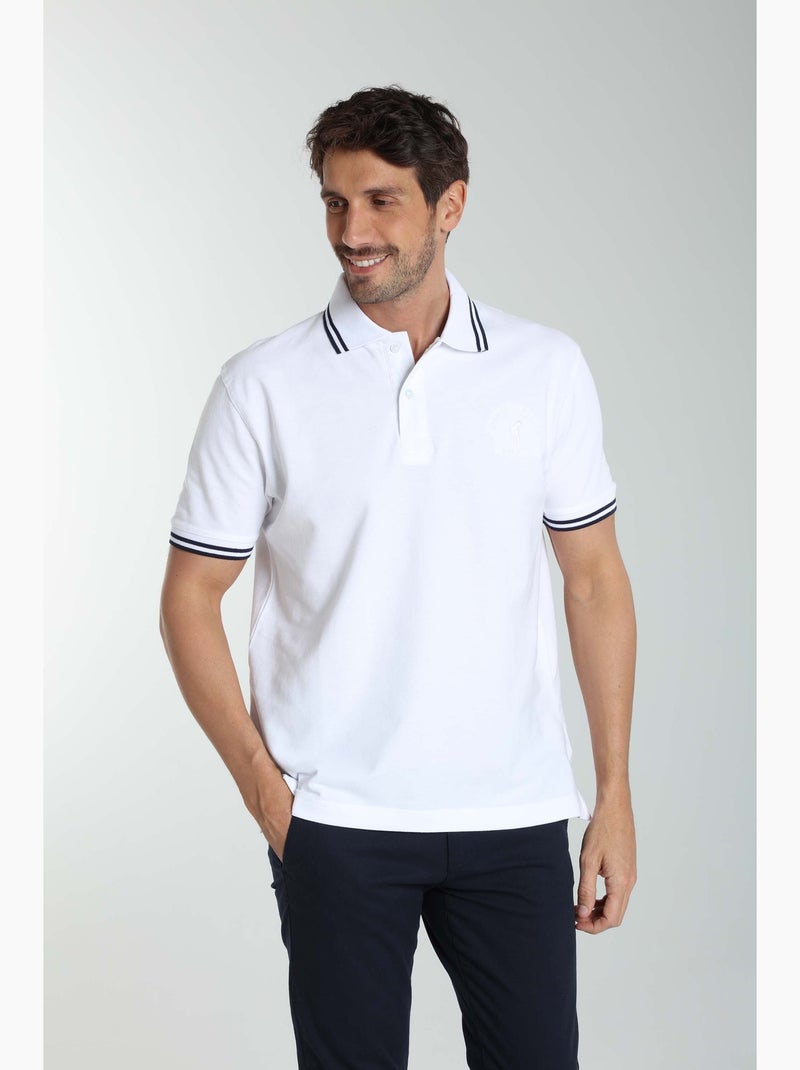 Gentleman Farmer - Polo manches courtes en coton PRAY Blanc - Kiabi