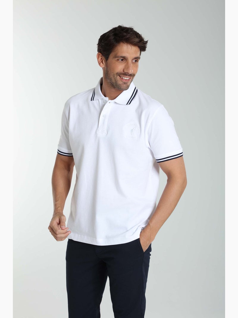 Gentleman Farmer - Polo manches courtes en coton PRAY Blanc - Kiabi