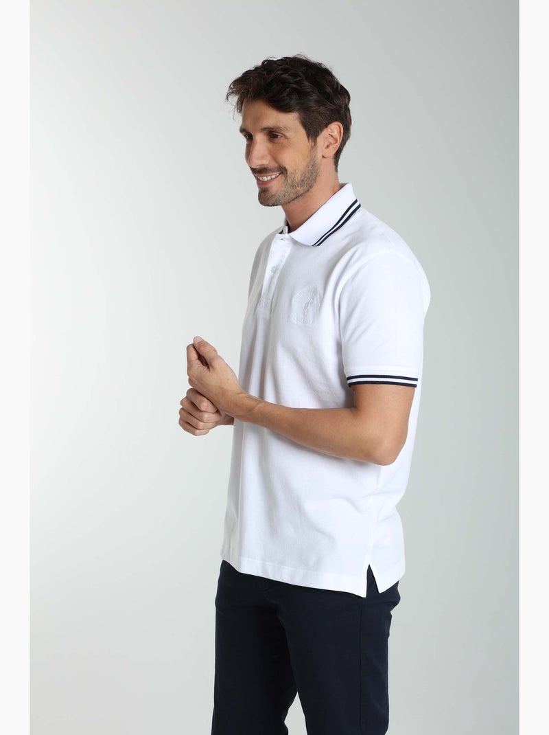 Gentleman Farmer - Polo manches courtes en coton PRAY Blanc - Kiabi