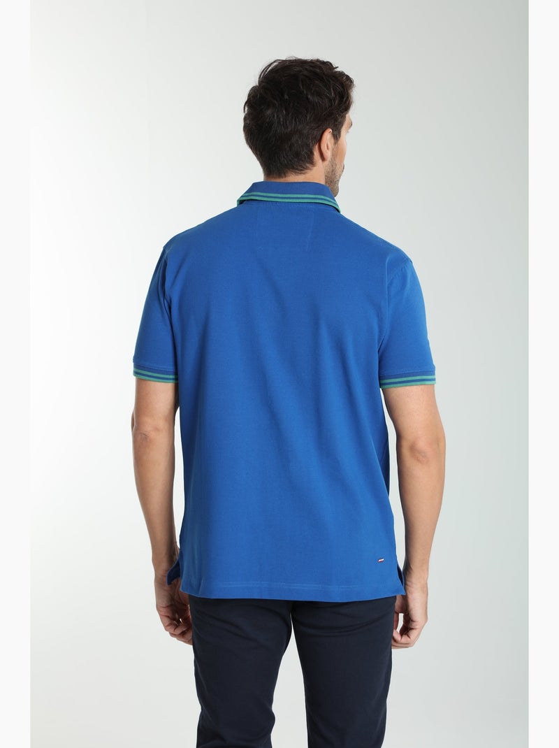Gentleman Farmer - Polo manches courtes en coton PRAY Bleu - Kiabi