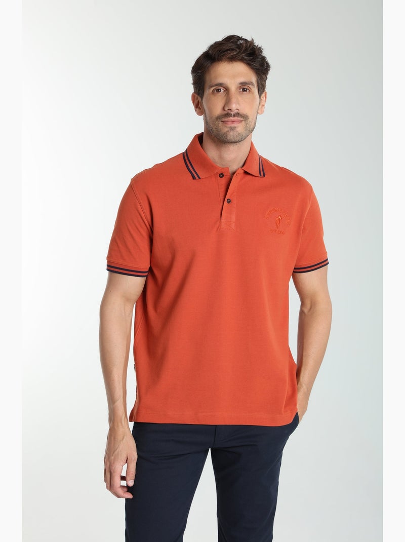 Gentleman Farmer - Polo manches courtes en coton PRAY Rouge brique - Kiabi