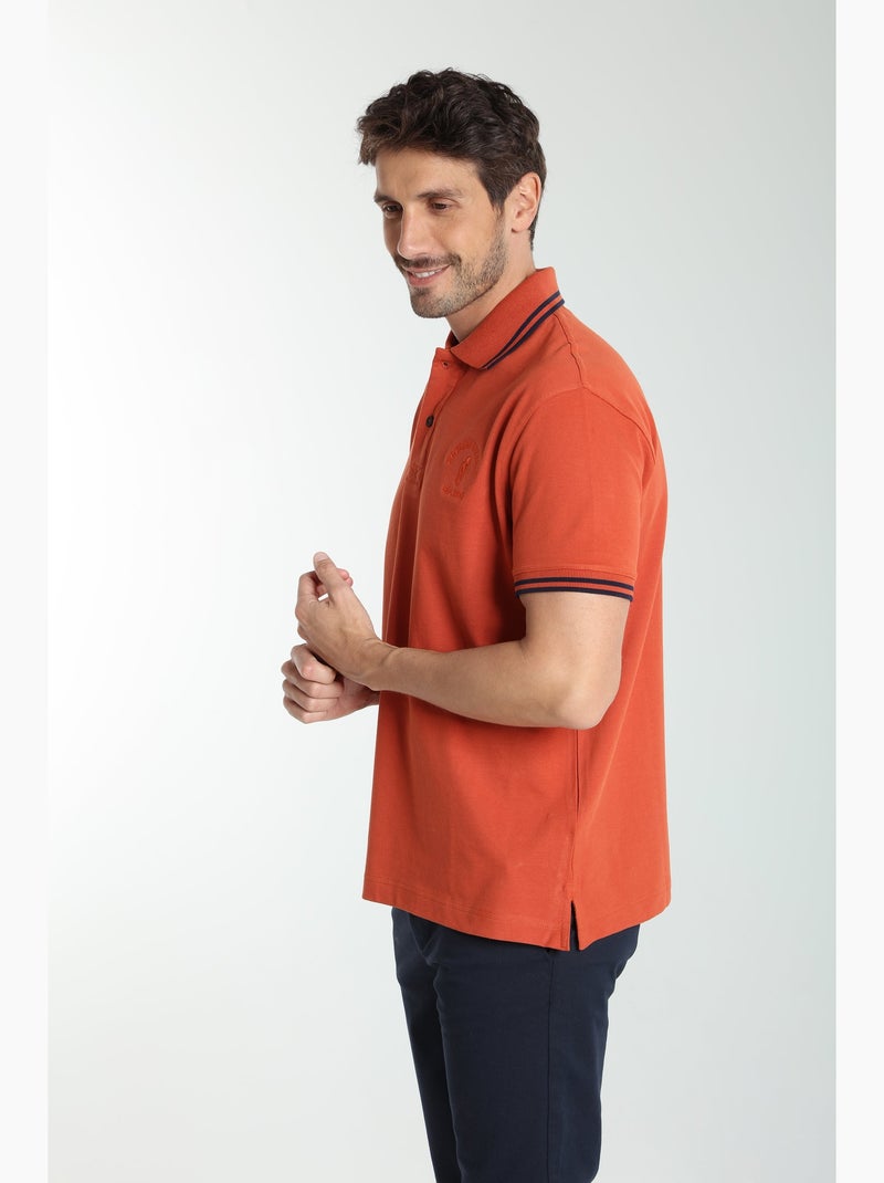 Gentleman Farmer - Polo manches courtes en coton PRAY Rouge brique - Kiabi