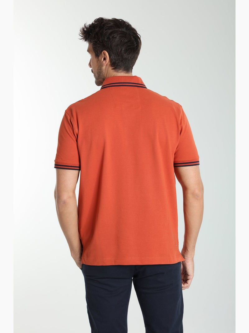 Gentleman Farmer - Polo manches courtes en coton PRAY Rouge brique - Kiabi