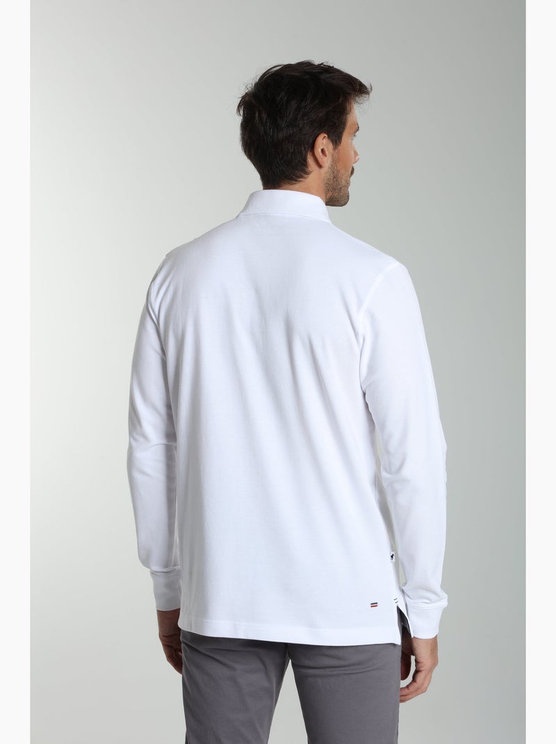 Gentleman Farmer - Polo manches longues en coton PERY Blanc - Kiabi