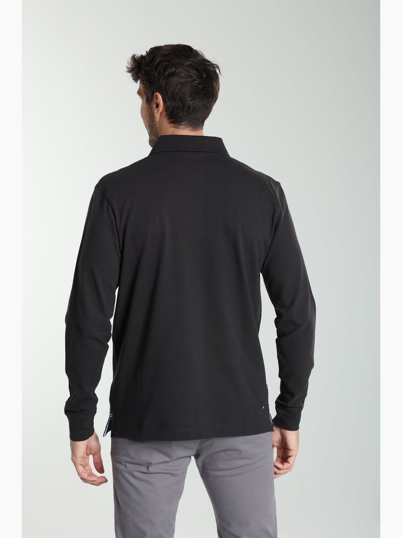 Gentleman Farmer - Polo manches longues en coton PERY Noir - Kiabi