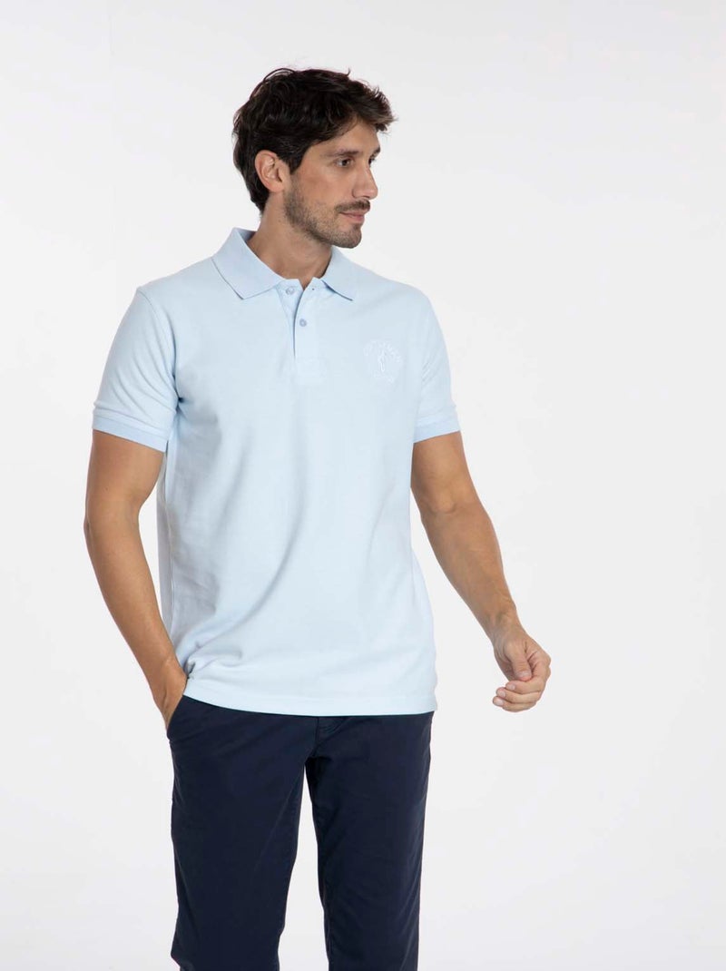 Gentleman Farmer - Polos manches courtes en coton OPIO Bleu ciel - Kiabi