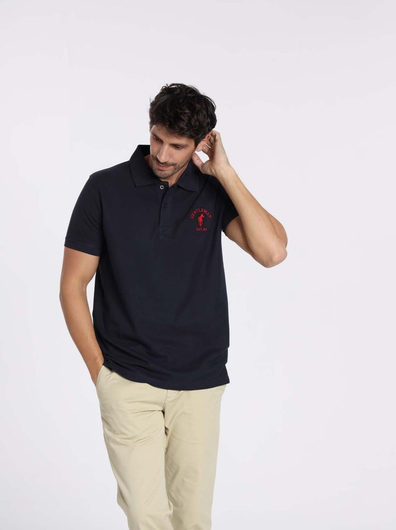 Gentleman Farmer - Polos manches courtes en coton OPIO Bleu marine - Kiabi