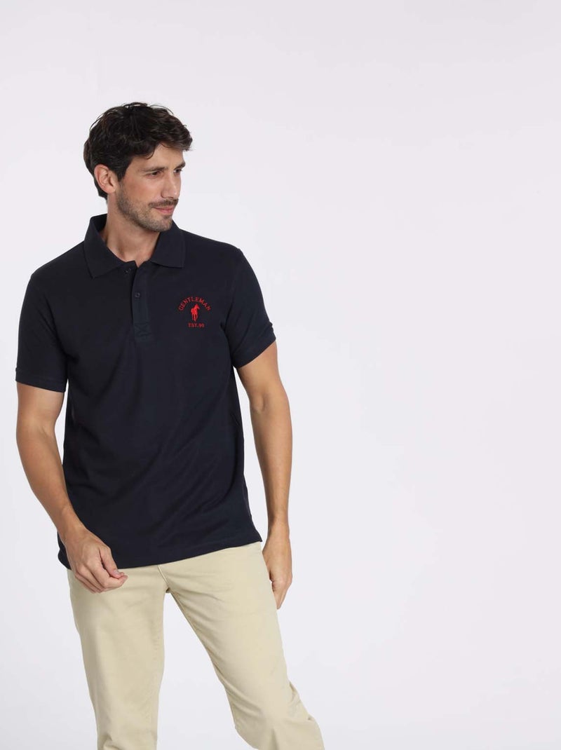 Gentleman Farmer - Polos manches courtes en coton OPIO Bleu marine - Kiabi