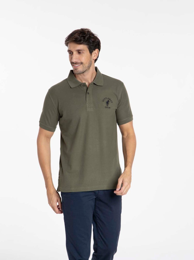 Gentleman Farmer - Polos manches courtes en coton OPIO Kaki - Kiabi