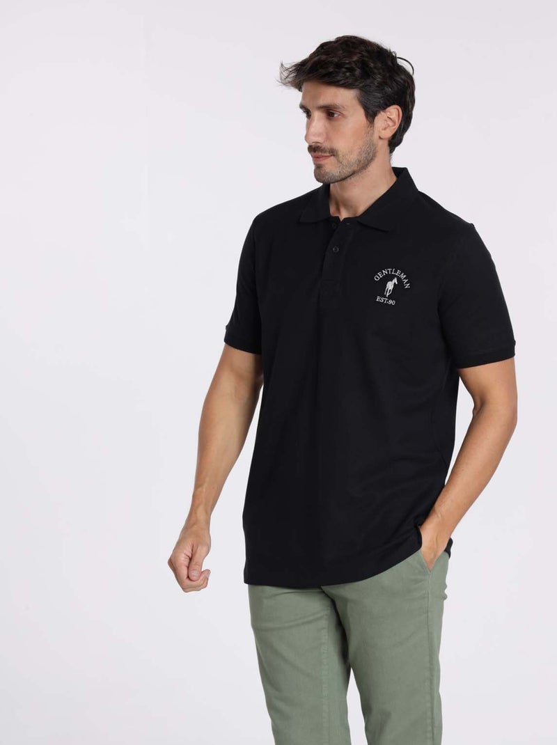 Gentleman Farmer - Polos manches courtes en coton OPIO Noir - Kiabi