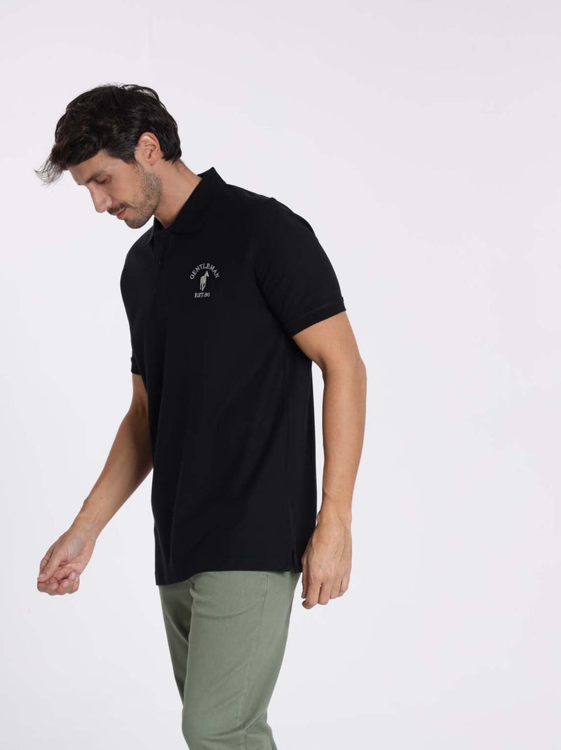 Gentleman Farmer - Polos manches courtes en coton OPIO Noir - Kiabi