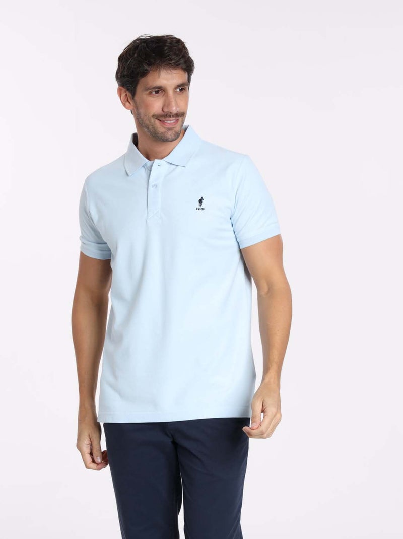 Gentleman Farmer - Polos manches courtes en coton ORLY Bleu ciel - Kiabi