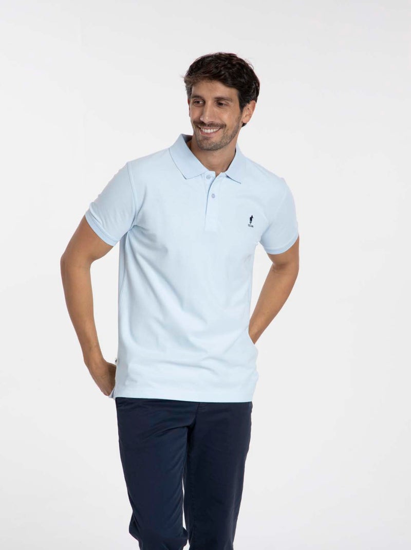 Gentleman Farmer - Polos manches courtes en coton ORLY Bleu ciel - Kiabi