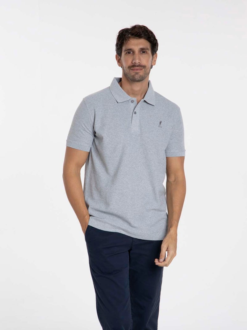 Gentleman Farmer - Polos manches courtes en coton ORLY Gris chiné - Kiabi