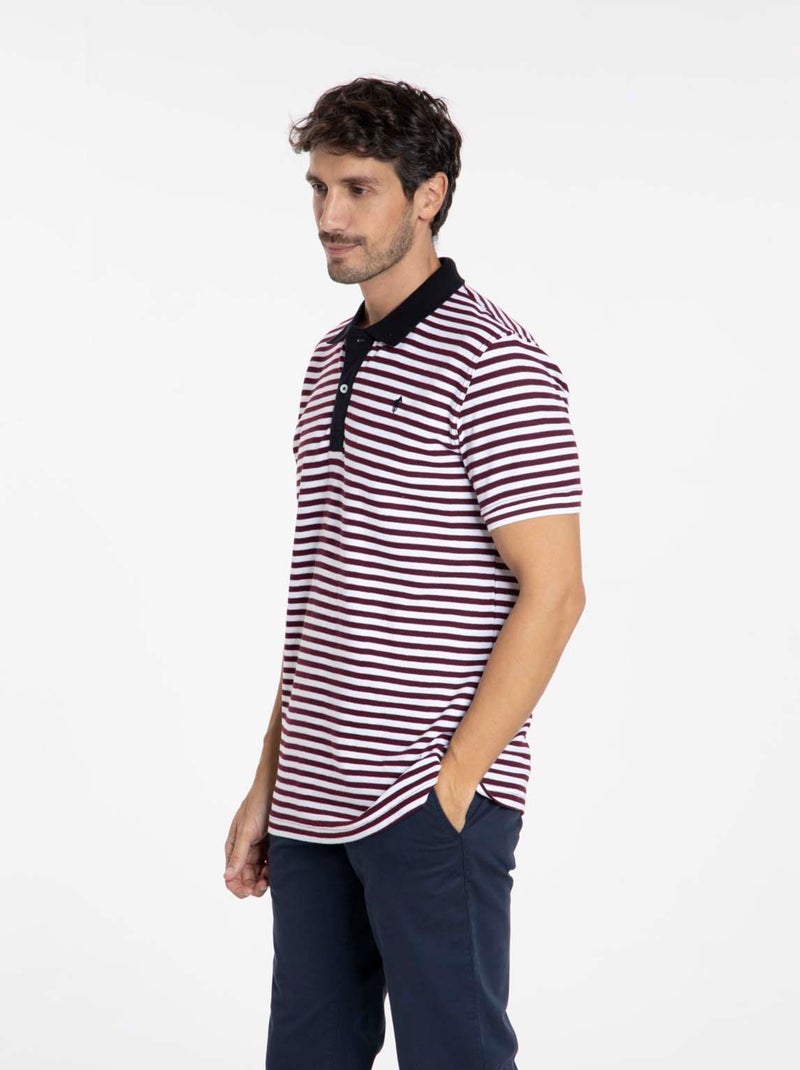 Gentleman Farmer - Polos manches courtes en coton OSAKA Blanc Bordeaux - Kiabi