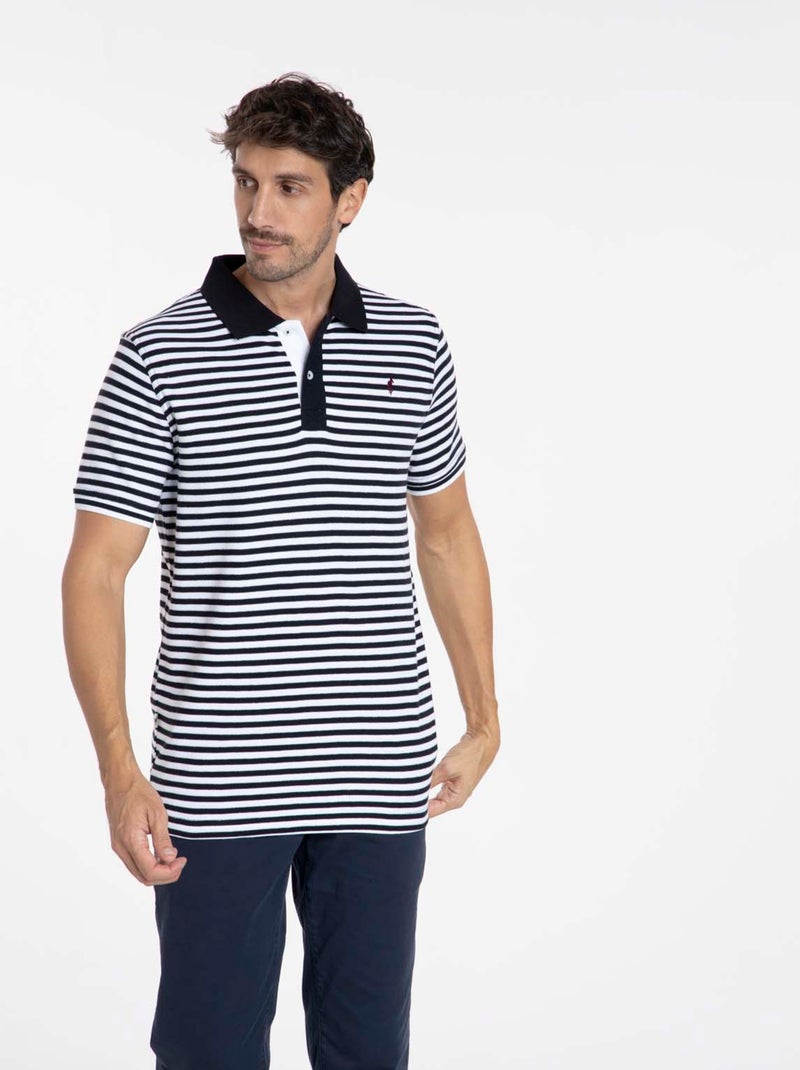Gentleman Farmer - Polos manches courtes en coton OSAKA Bleu Bleu marine Blanc - Kiabi
