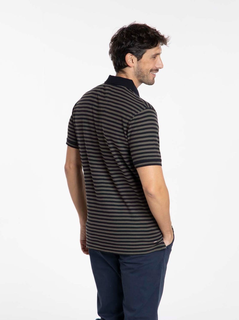 Gentleman Farmer - Polos manches courtes en coton OSAKA Bleu Kaki - Kiabi