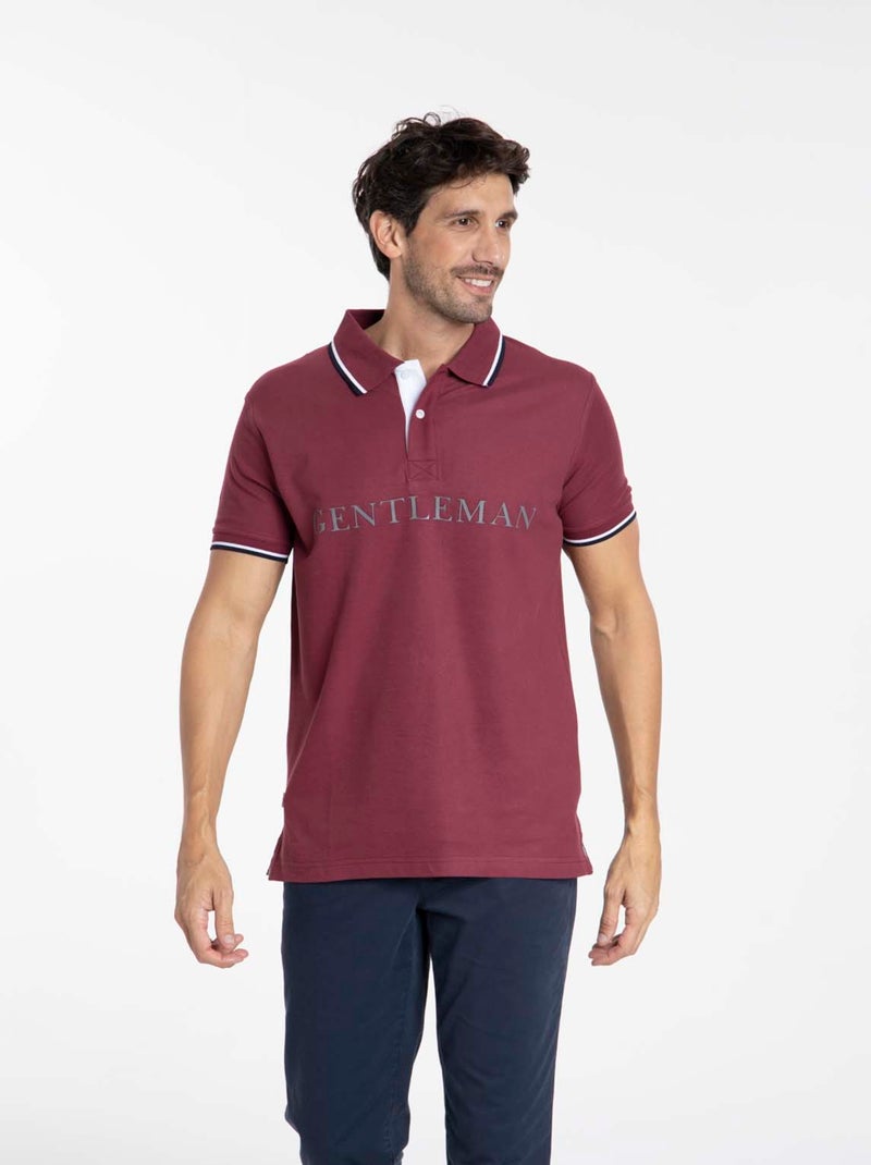 Gentleman Farmer - Polos manches courtes en coton OSLO Bordeaux - Kiabi