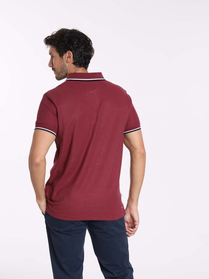 Gentleman Farmer - Polos manches courtes en coton OSLO Bordeaux - Kiabi