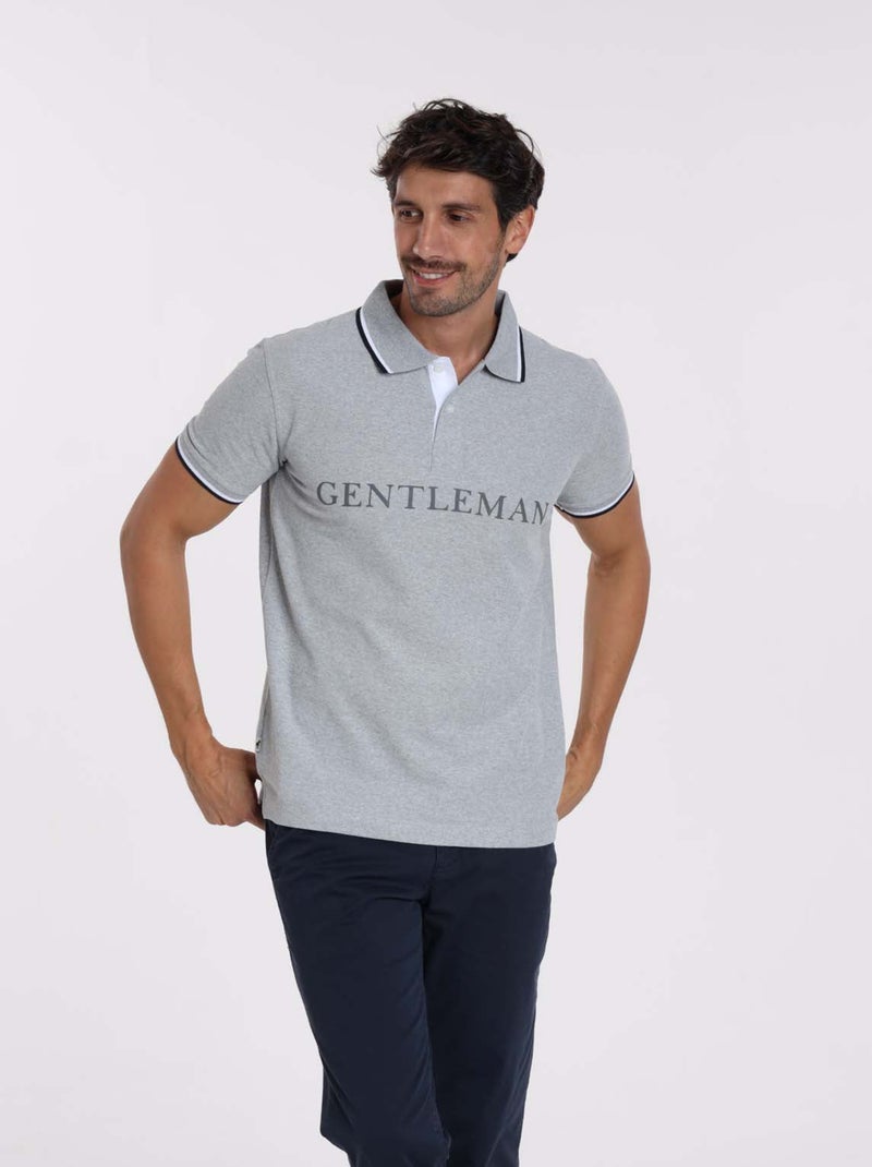 Gentleman Farmer - Polos manches courtes en coton OSLO Gris chiné - Kiabi